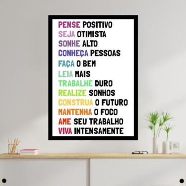 Imagem de Quadro Decorativo Pense Positivo - Colorido