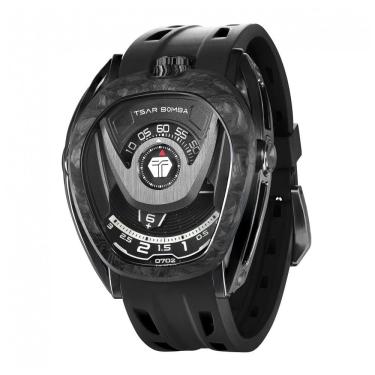 Imagem de TSAR BOMBA Relógio Masculino Automático Luxo com Movimento Japonês, Pulseira Viton, Aço Inoxidável, 100m à Prova d`Água