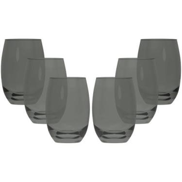 Imagem de Jogo 6 Copos Long Drink Aruba SM Nadir 465ml Fumê Vidro Premium, Cinza