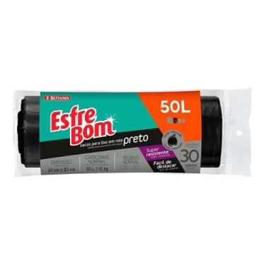 Imagem de Saco de Lixo Preto Rolo 50 Litros Fundo Reforçado Bettanin, U