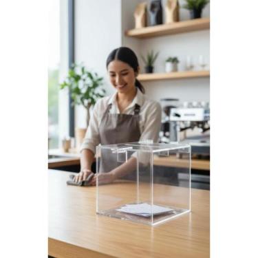 Imagem de Urna Acrílico Transparente para Sorteios e Promoções - Congratulations