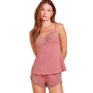 Imagem de Conjunto Pijama Baby Doll Hope Alças Finas Renda Stories, Rosa collant