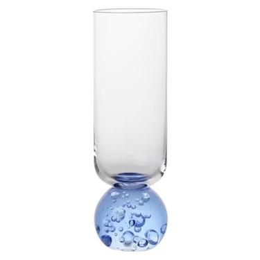 Imagem de Taça Champanhe Base Esfera Em Vidro Transparente e Azul 250Ml - Ribeir