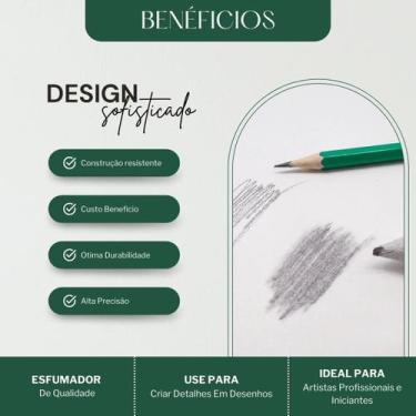 Imagem de Kit Esfuminho 7 Pecas Desenho Realista Sombreado Profissional Lapis Gr