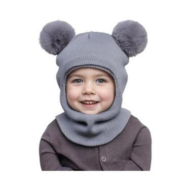 Imagem de Gorro De Lã Para Crianças De 3 a 12 Anos, Outono/Inverno, Com Protetor
