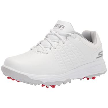 Imagem de Skechers Tênis de golfe feminino Go Jasmine Spiked impermeável, Branco, 35