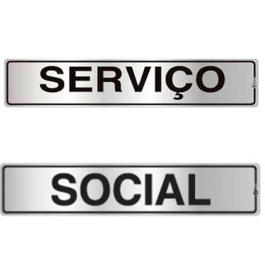 Imagem de Kit 6 Placa Alumínio 05x25cm 3 Social+3 Serviço Indika
