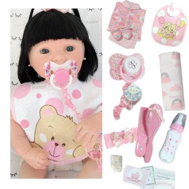 Boneca beba reborn realista princesa55cm 100 silicone brastoy