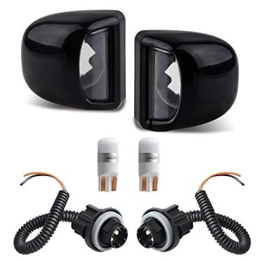 Imagem de Hercoo — Arnês para placa de licença com soquete de lente e arnês traseiro para lâmpada de LED compatível com Silverado Sierra Avalanche Suburban Escalade Yukon GMC Cadillac