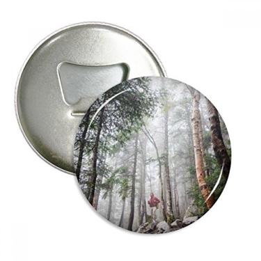 Imagem de Nevoeiro Ciência Florestal Natureza Cenário Abridor de Garrafas Imã de Geladeira Emblema Multifuncional