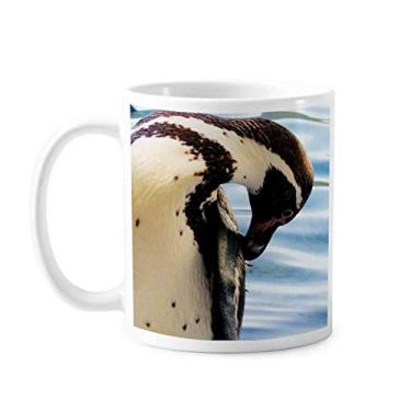 Imagem de Caneca de cerâmica com imagem da natureza do pinguim da Antártica do oceano cerâmica xícara de porcelana de café utensílios de mesa