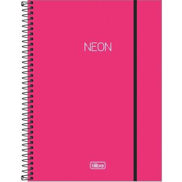 Imagem de Caderno Espiral Capa Plástica Universitário 1 Matéria Neon Pink 80 Folhas Tilibra