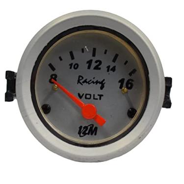 Imagem de Voltímetro Indicar Carga Bateria 52Mm Escala 8V A 16V Fundo Aro Alumínio