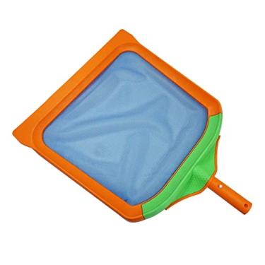 Imagem de Skimmer de piscin de limpeza de malha fina Skimmer durável Rede de piscina de maior capacidade fáceis de colher Ferramenta de limpeza de, rede rasa laranja