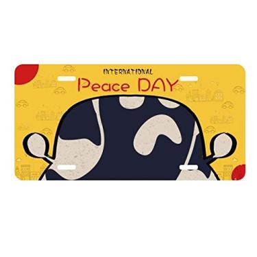 Imagem de DIYthinker Placa de carro Halloween Ghost Worried Happy Placa de carro Decoração Dia da Paz