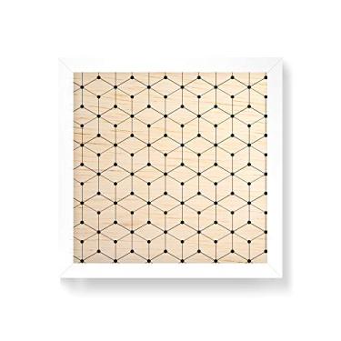 Imagem de Arte Maníacos Quadro decorativo com moldura caixa branca em Madeira - Optical Ponto a Ponto - 30x30cm