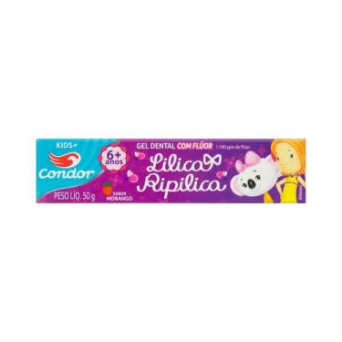 Imagem de Condor Gel Dental Infantil Com Flúor Lilica Ripilica Sabor Morango 50G