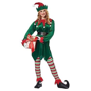 Imagem de California Costumes Elfo de Natal masculino adulto, verde/vermelho, pequeno/médio, Verde/vermelho, M