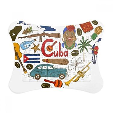 Imagem de Cuba Love Heart Landscap Moldura de quebra-cabeça com a bandeira nacional para decoração de fotos