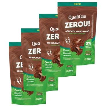 Imagem de Achocolatado em Pó Sem Açúcar 40% Cacau Zerou Qualicau 4x 200g