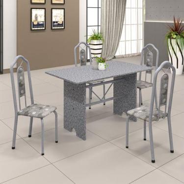 Imagem de Conjunto Sala De Jantar Mesa 070 Com Granito E 4 Cadeiras Bianca Parao
