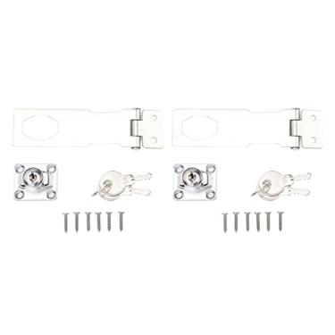 Imagem de Fechadura de ferrolho com chave com chaves, fechadura de galpão de ferrolho, fecho de porta de segurança Fechadura de portão de ferrolho de metal para galpão garagem jardim armário quarto