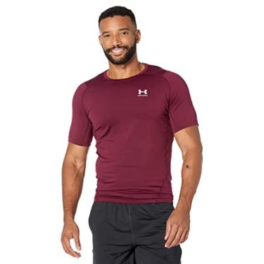 Imagem de Under Armour Camiseta de compressão masculina Armour HeatGear, marrom (609)/branca, 4GG