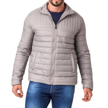 Imagem de Jaqueta Masculina Puffer Nylon com Ziper Cinza