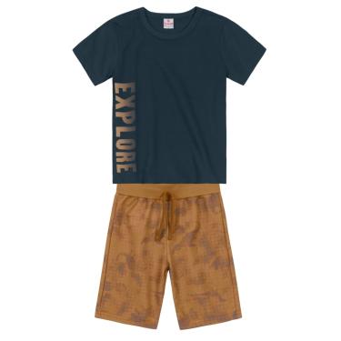 Imagem de Infantil - Conjunto menino com camiseta e bermuda Brandili 10 Azul  menino