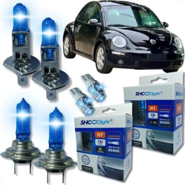 Imagem de Kit lâmpada shocklight super branca farol alto baixo e lanterna h1 h7 