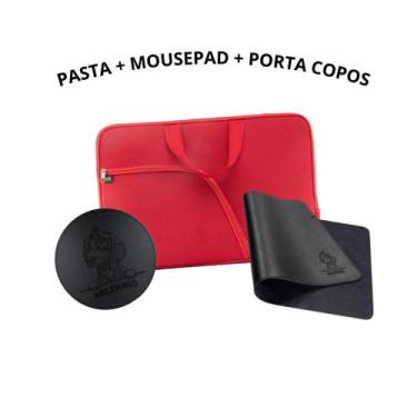 Imagem de Kit Pasta Case Capa Para Guardar Notebook + MousePad Gamer Preto 25x20