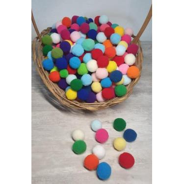 Imagem de Pompom 25mm para artesanato e educação pacote c/ 50 - Paes & Almeida