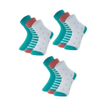 Imagem de 9 Pares De Meias Cano Médio Infantil Kids Bebe Mash De Algodão Cotton,