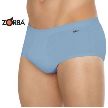 Imagem de 6 Cueca Zorba Masculina Adulto 100% Algodão Abertura Intima, Azul, Cla