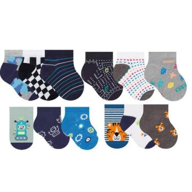 Imagem de 12 Pares De Meia Lisa Selene Infantil Kids Cano Baixo Para Crianças, A