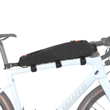 Imagem de Rhinowalk Bolsa de tubo de bicicleta, bolsa para quadro de bicicleta, impermeável, 2,1 L, acessórios profissionais de ciclismo para mountain road bike (grande)