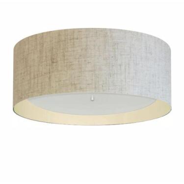 Imagem de Plafon Para Quarto Cilíndrico SQ-3008 Cúpula Cor Rústico Bege Bege - V