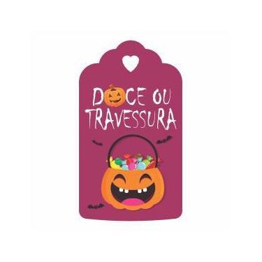 Imagem de Tag Halloween Doces Ou Travessuras Dia Das Bruxas 4x7cm 100u - KARDOS