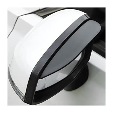Imagem de Blilo 2 peças de espelho retrovisor de carro protetor de viseira de chuva, espelho lateral de carro de fibra de carbono sobrancelha de chuva, espelho automático à prova d'água, proteção contra fumaça, universal para carros, caminhões e SUV (preto)