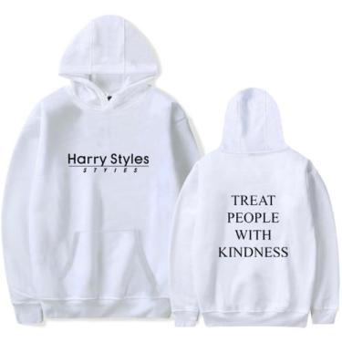Imagem de Blusa Moletom Harry Styles Treat People Witch Kindness - SEMPRENALUTA 