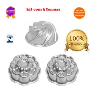 Imagem de Kit 1 Forma Vulcão e 2 Forma Ballerine Margarida Para Bolo Decorado Vu