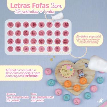 Imagem de Kit Carimbos Letras Fofas 2cm Rosa Bebê - Blue Star