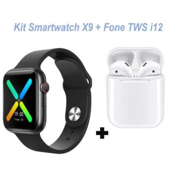 Imagem de Kit Relógio Feminino Smartwatch X9 Resistente a àgua + Fone TWSi12 - A