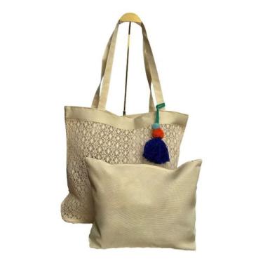 Imagem de Bolsa Feminina Sofisticada Praiana Necessaire Linda - Alwy, Bege