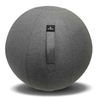 Imagem de AE Alpha Essentials Cadeira de bola de ioga com capa de linho - estável e segura para estabilidade, fisioterapia e treino. Bola de gravidez/parto, cadeira de exercício para casa, escritório, mesa