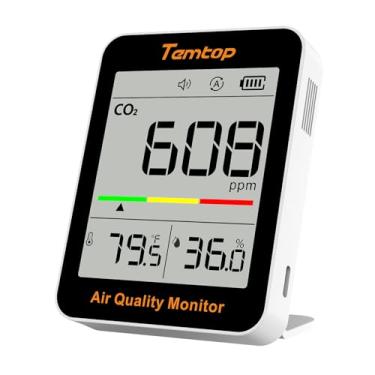 Imagem de Temtop C1 Dual Pack Monitor de CO2 Monitor de Qualidade do Ar Interno Portátil Medidor de CO2, CO2, Temperatura, Umidade para Casa, Escritório, Escola