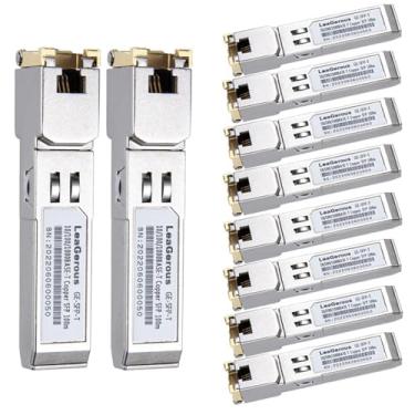 Imagem de 10 peças 1,25 Gigabit Cooper SFP para RJ45 10/100/1000M Módulo de conversão de auto-negociação, suporta cabo cat5/cat5e/cat6 de 100 m