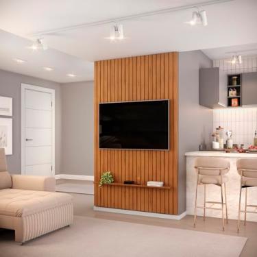 Imagem de Painel Ripado Trento 143,7x240 em Mdf Freijó