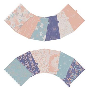 Imagem de Divisórias de plástico duráveis de 12 meses da Discagenda com padrões de flores elegantes para organizador pessoal, A5 / Junior Size (5.8x8.3in), Discbound