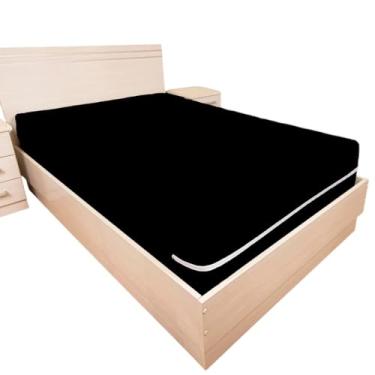 Imagem de Capa Colchão Queen 1,58X1,98X30cm Ziper Tecido Poliéster (Preto)